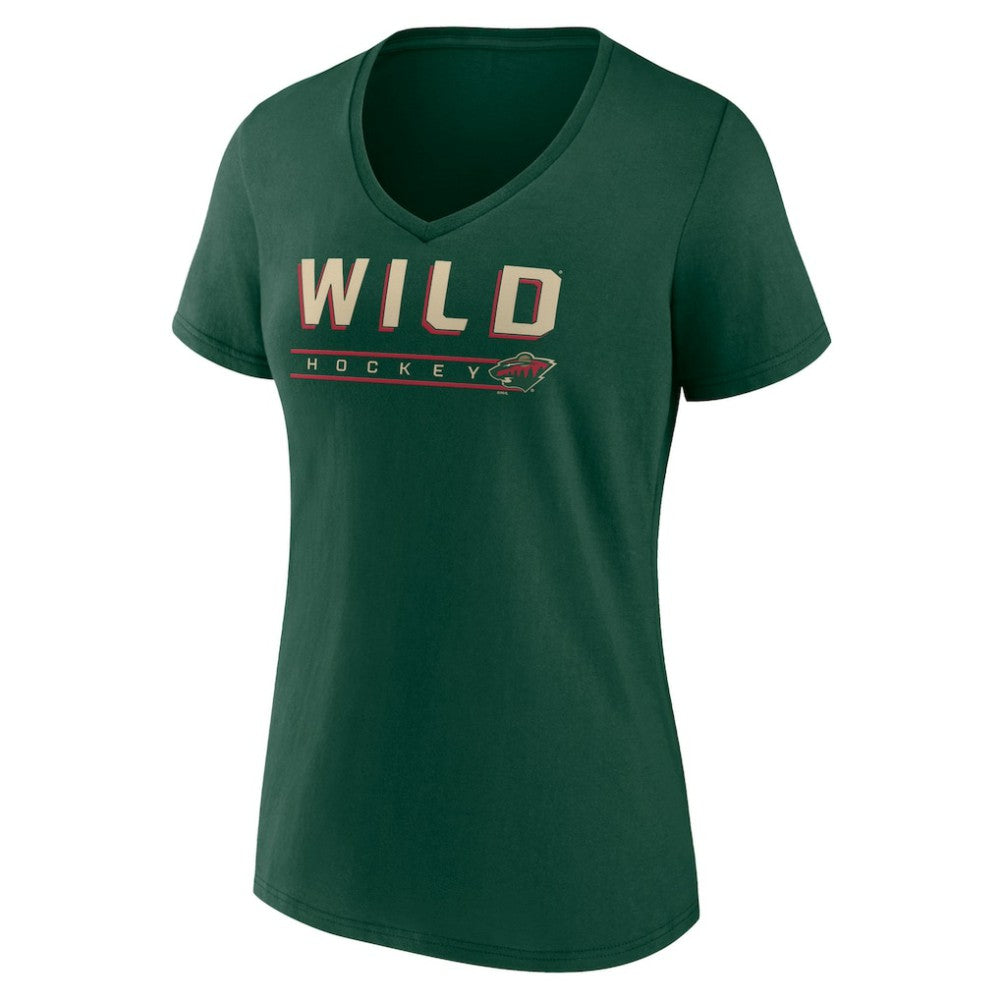 Minnesota Wild - Women's Primary Play V-Neck T-Shirt Green