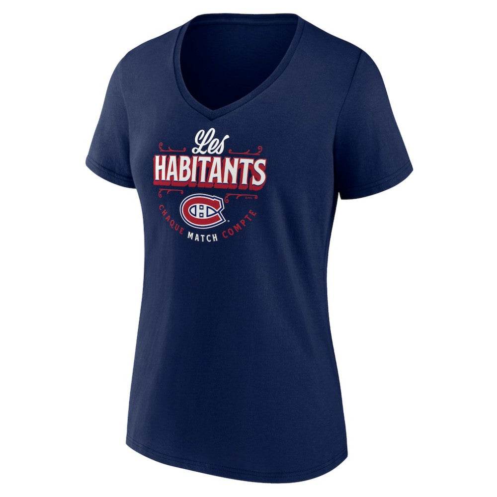 Montreal Canadiens - Women's Active Edge V-Neck T-Shirt Navy