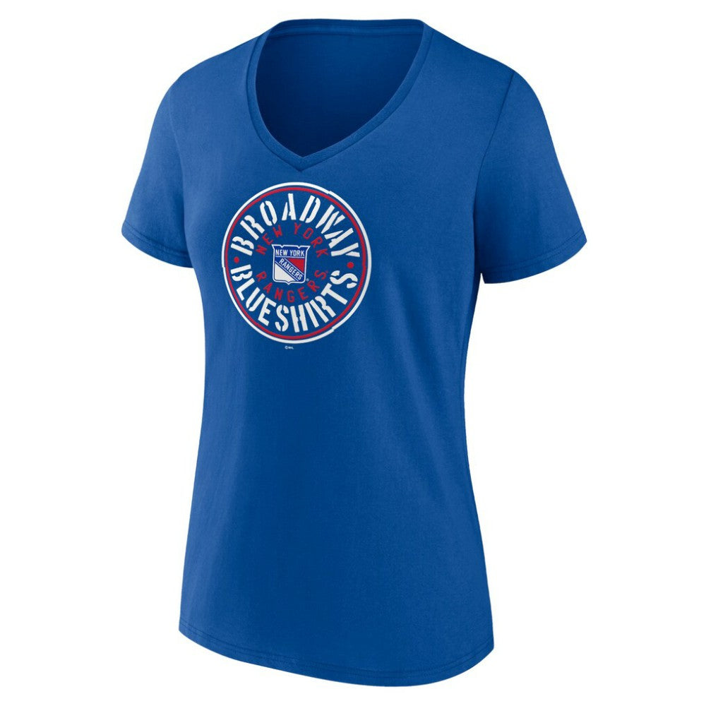 New York Rangers Women's Active Edge V-Neck T-Shirt Blue