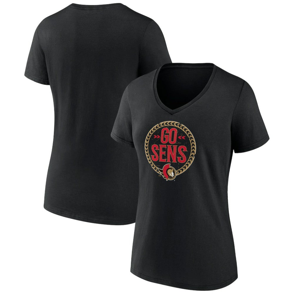 Ottawa Senators - Women's Active Edge V-Neck T-Shirt Black
