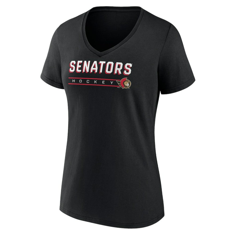 Ottawa Senators - Women's Primary Play V-Neck T-Shirt Black