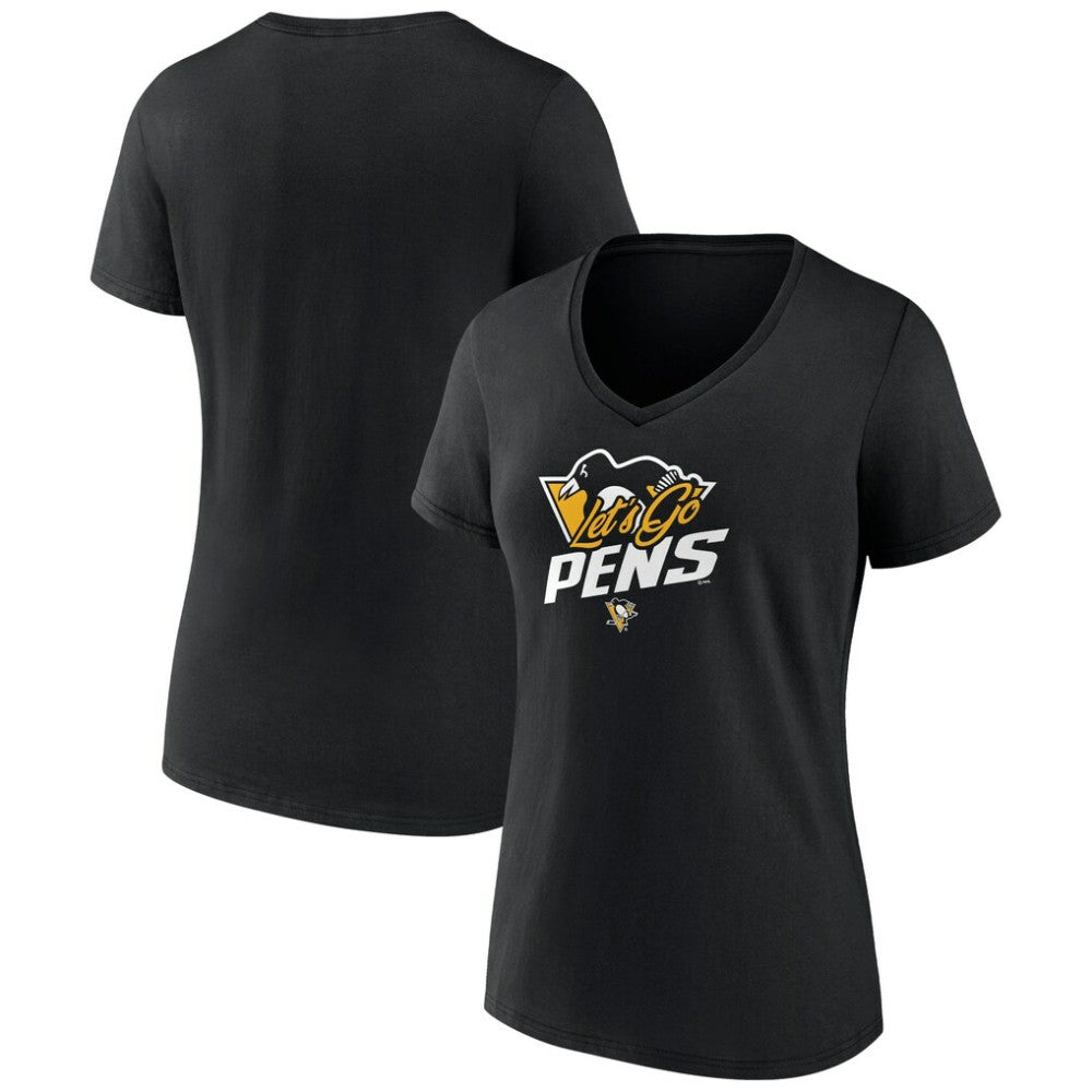 Pittsburgh Penguins Women's Active Edge V-Neck T-Shirt Black