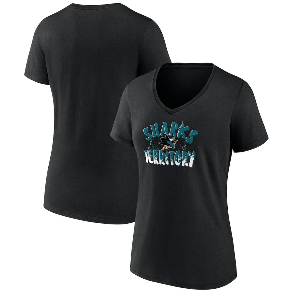 San Jose Sharks - Women's Active Edge V-Neck T-Shirt Black