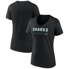 San Jose Sharks - Women's Primary Play V-Neck T-Shirt Black