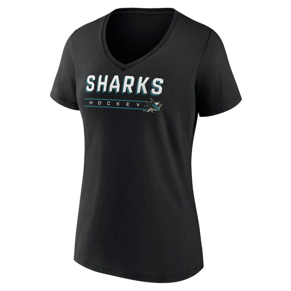 San Jose Sharks - Women's Primary Play V-Neck T-Shirt Black
