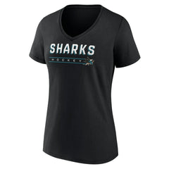 San Jose Sharks - Women's Primary Play V-Neck T-Shirt Black