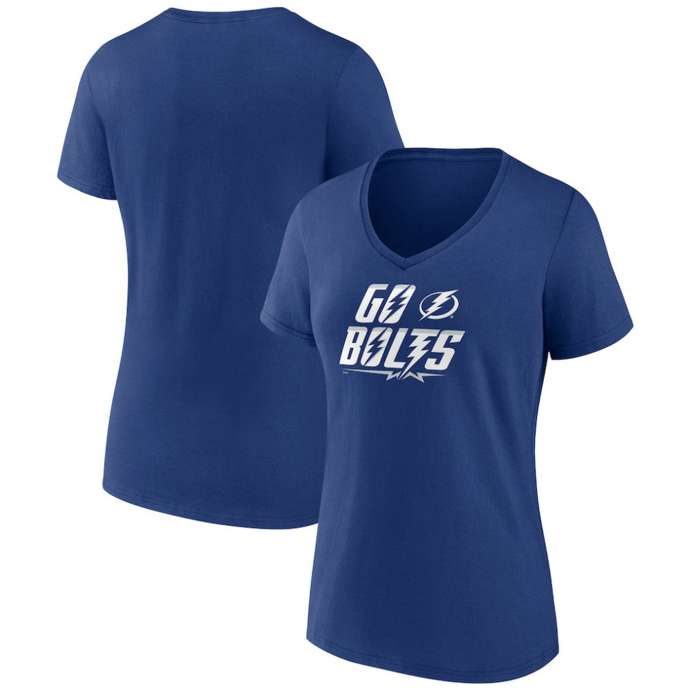 Tampa Bay Lightning - Women's Active Edge V-Neck T-Shirt Blue