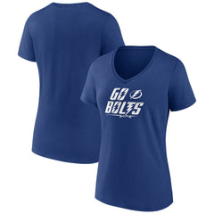 Tampa Bay Lightning - Women's Active Edge V-Neck T-Shirt Blue
