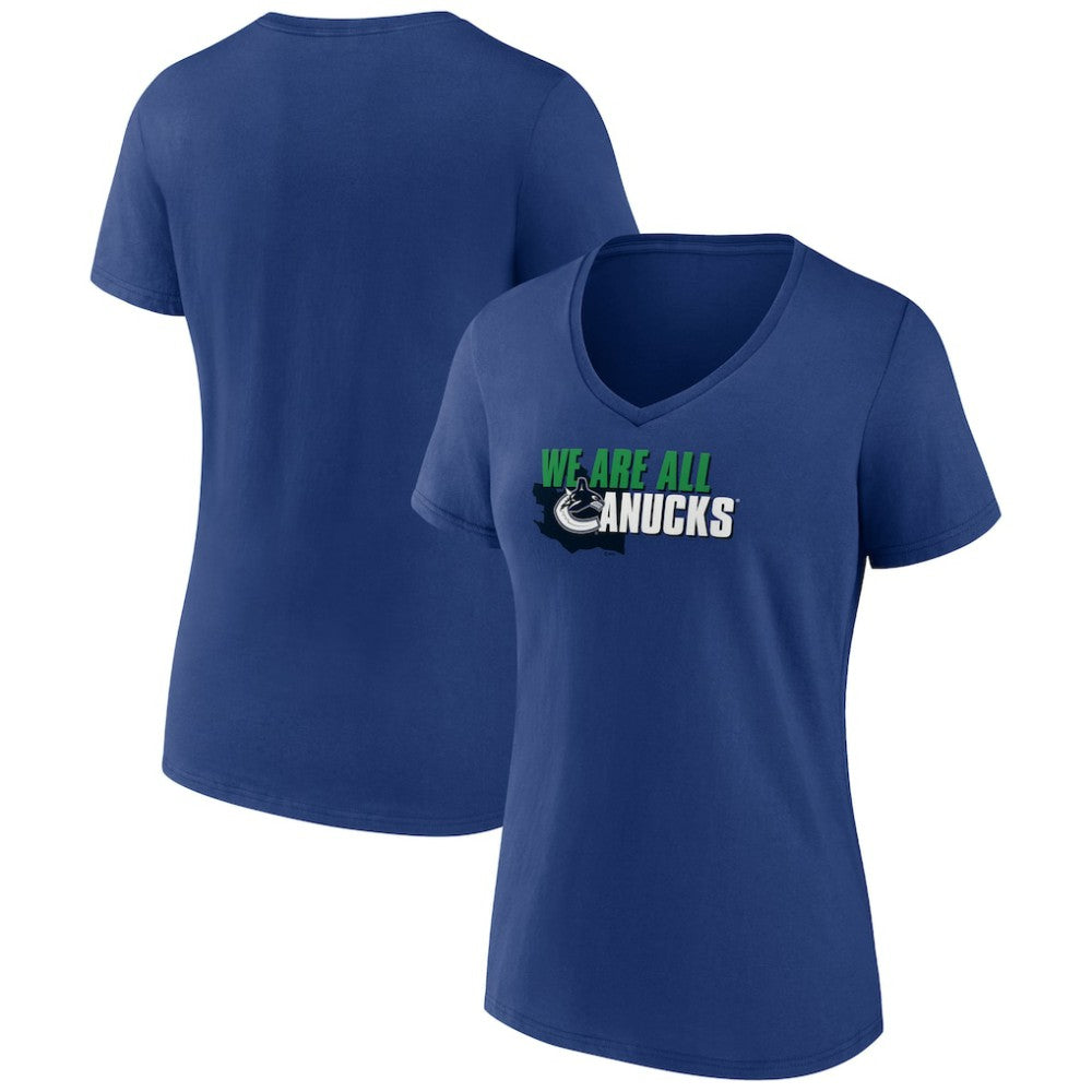 Vancouver Canucks - Women's Active Edge V-Neck T-Shirt Blue