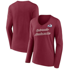 Colorado Avalanche - Women's Forge Long Sleeve V-Neck T-Shirt Burgundy