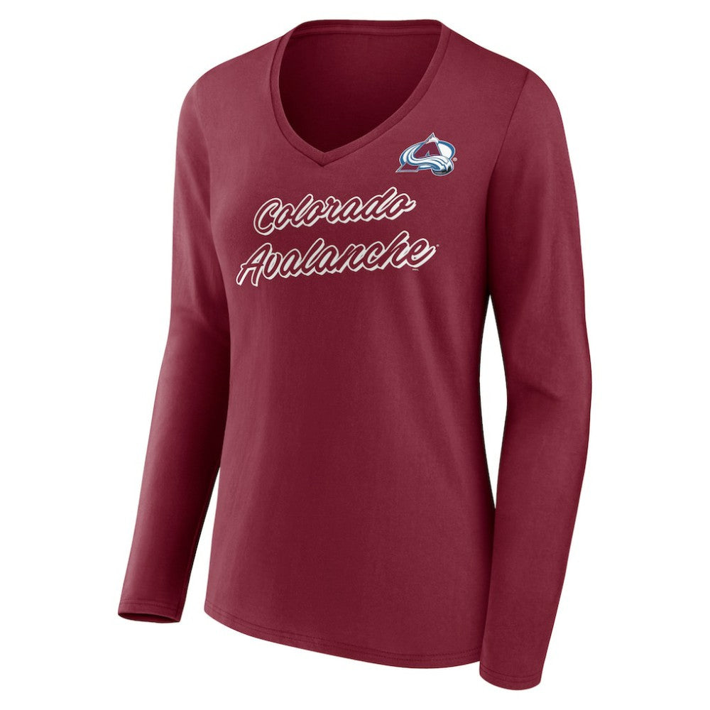 Colorado Avalanche - Women's Forge Long Sleeve V-Neck T-Shirt Burgundy