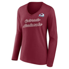 Colorado Avalanche - Women's Forge Long Sleeve V-Neck T-Shirt Burgundy