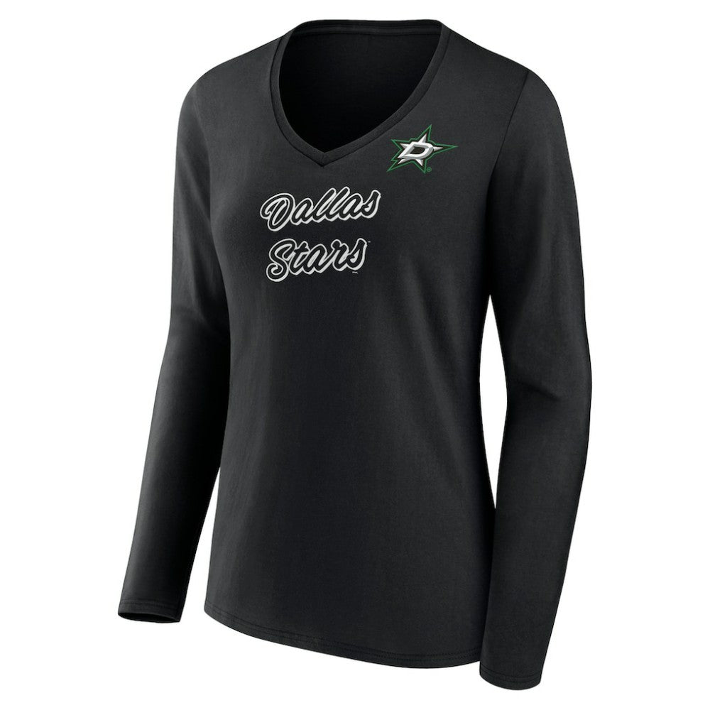 Dallas Stars - Women's Forge Long Sleeve V-Neck T-Shirt Black