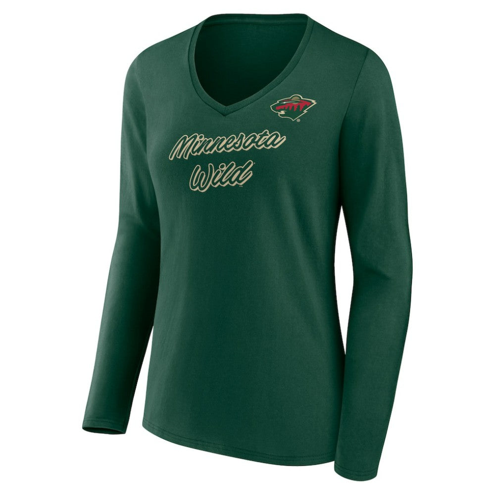 Minnesota Wild - Women's Forge Long Sleeve V-Neck T-Shirt Green