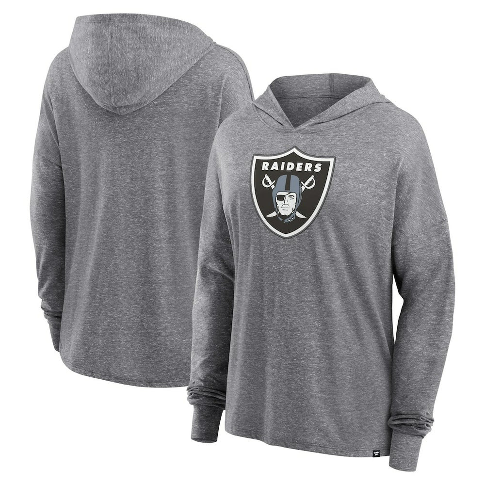 Las Vegas Raiders Women's Cozy Primary Pullover Hoodie Heather Gray - Fanatics