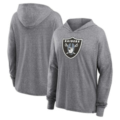 Las Vegas Raiders Women's Cozy Primary Pullover Hoodie Heather Gray - Fanatics
