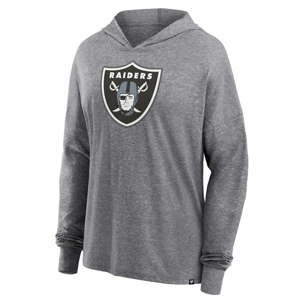 Las Vegas Raiders Women's Cozy Primary Pullover Hoodie Heather Gray - Fanatics