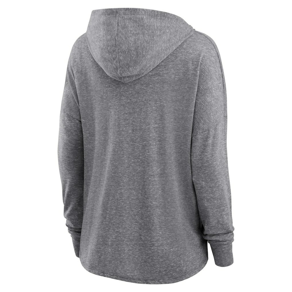 Las Vegas Raiders Women's Cozy Primary Pullover Hoodie Heather Gray - Fanatics