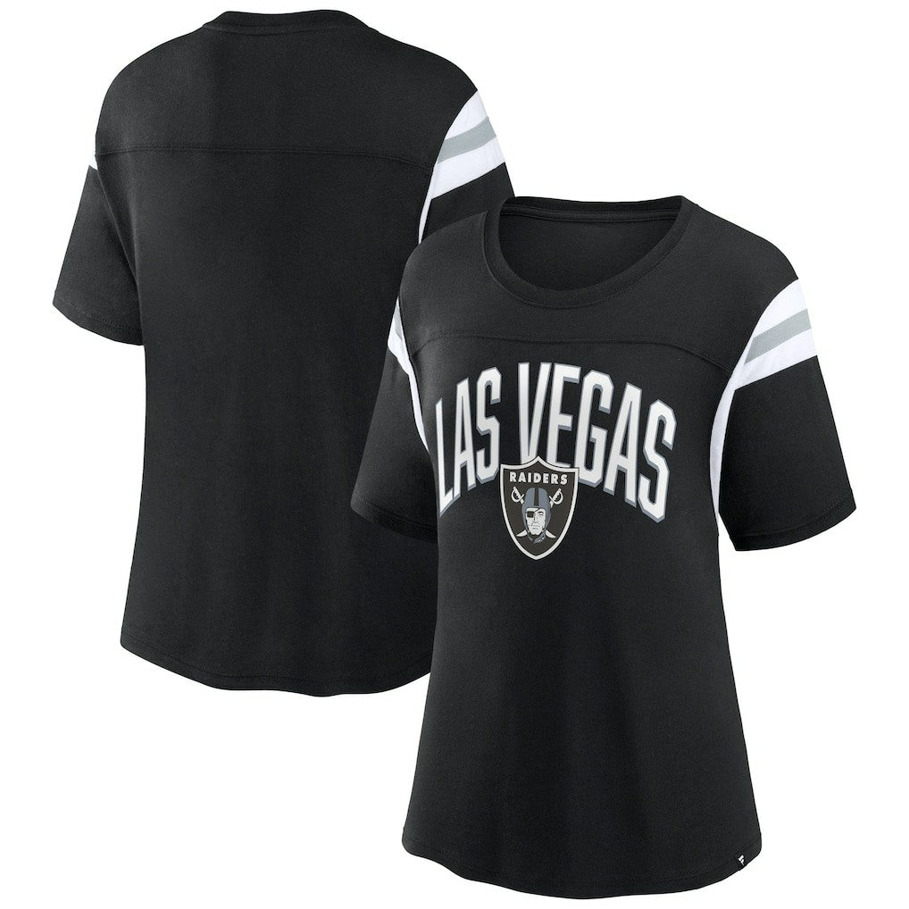 Las Vegas Raiders Women's Earned Stripes T-Shirt Black - Fanatics