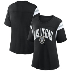Las Vegas Raiders Women's Earned Stripes T-Shirt Black - Fanatics