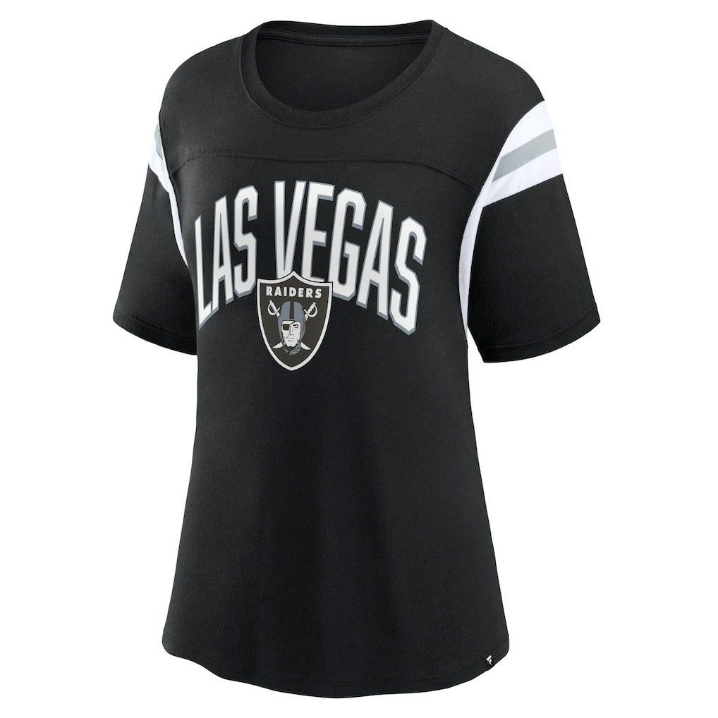Las Vegas Raiders Women's Earned Stripes T-Shirt Black - Fanatics