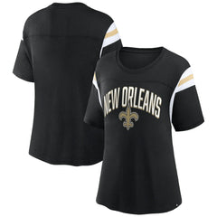 New Orleans Saints Women's Earned Stripes T-Shirt Black - Fanatics