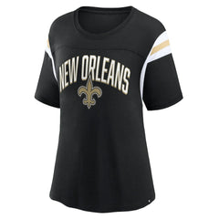 New Orleans Saints Women's Earned Stripes T-Shirt Black - Fanatics