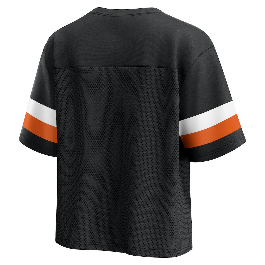 Cincinnati Bengals Women's Established Jersey Cropped V-Neck T-Shirt Black - Fanatics