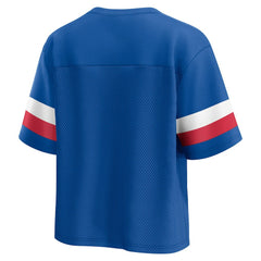 Buffalo Bills Women's Established Jersey Cropped V-Neck T-Shirt Royal - Fanatics