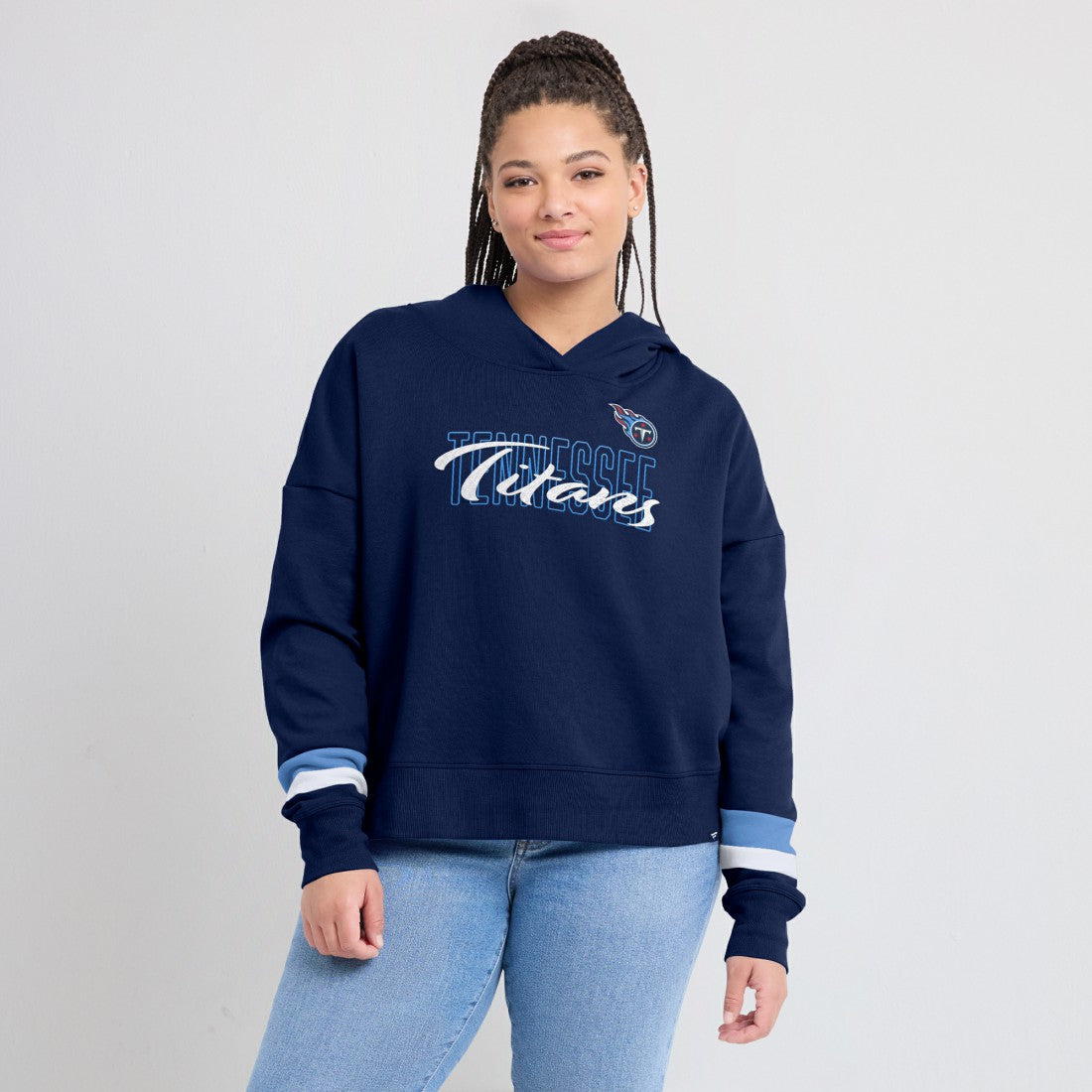 Tennessee Titans Women's Over Under Pullover Hoodie Navy - Fanatics