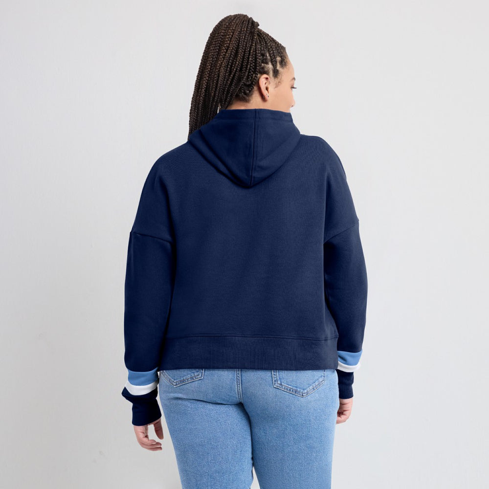 Tennessee Titans Women's Over Under Pullover Hoodie Navy - Fanatics