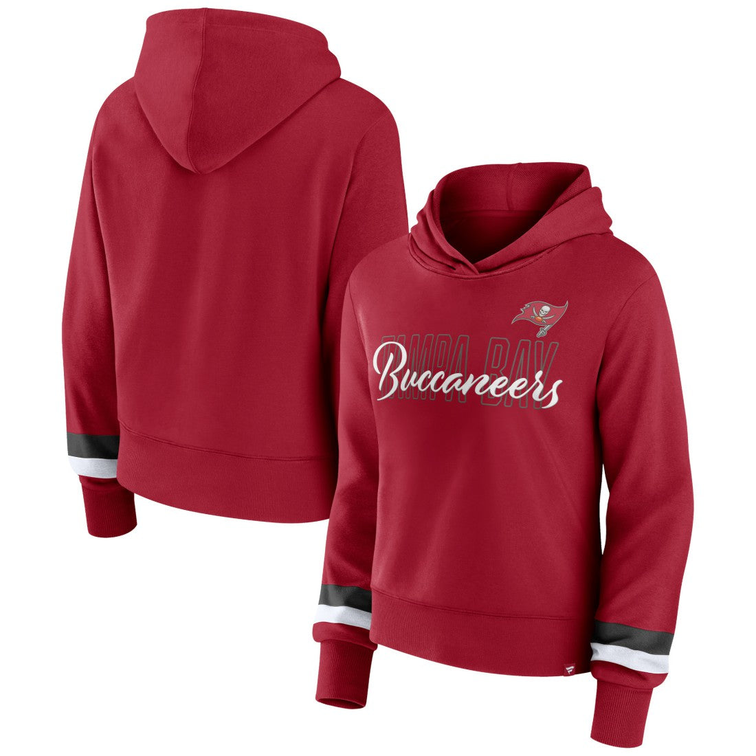 Tampa Bay Buccaneers Women's Over Under Pullover Hoodie Red - Fanatics