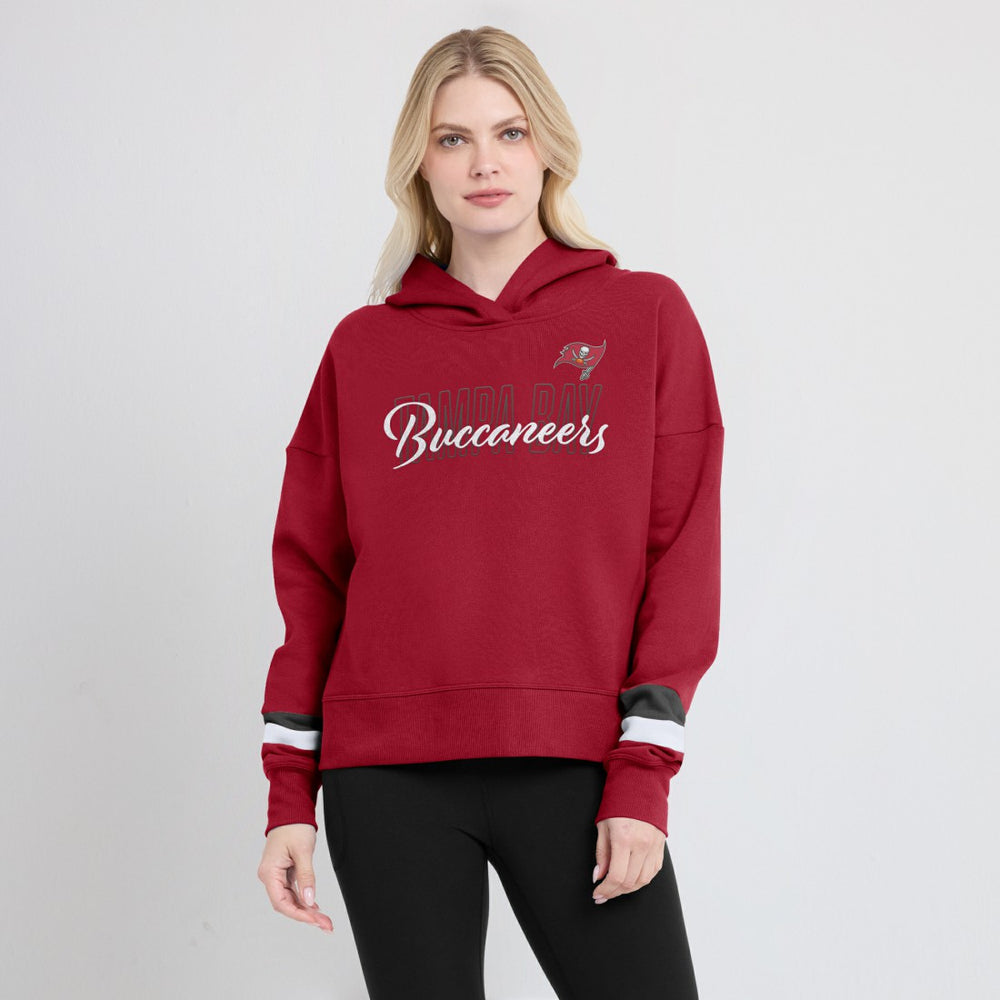 Tampa Bay Buccaneers Women's Over Under Pullover Hoodie Red - Fanatics