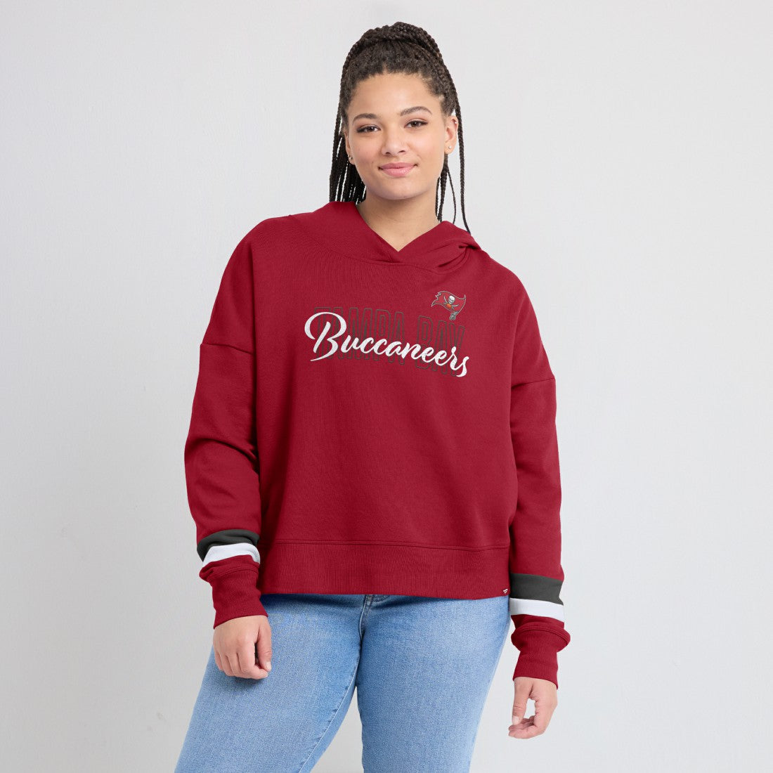 Tampa Bay Buccaneers Women's Over Under Pullover Hoodie Red - Fanatics