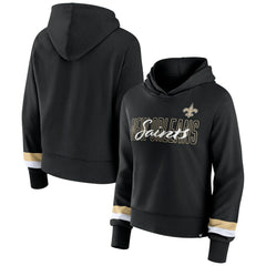 New Orleans Saints Women's Over Under Pullover Hoodie Black - Fanatics
