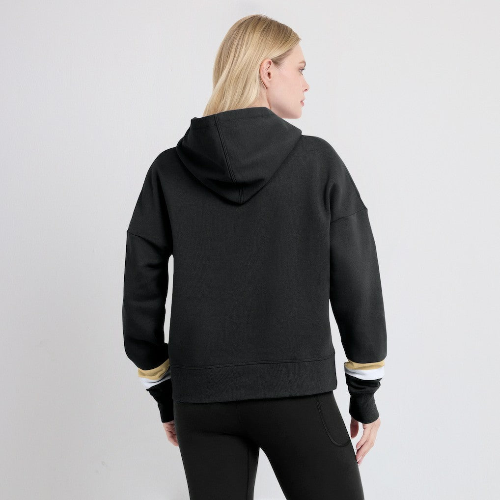 New Orleans Saints Women's Over Under Pullover Hoodie Black - Fanatics