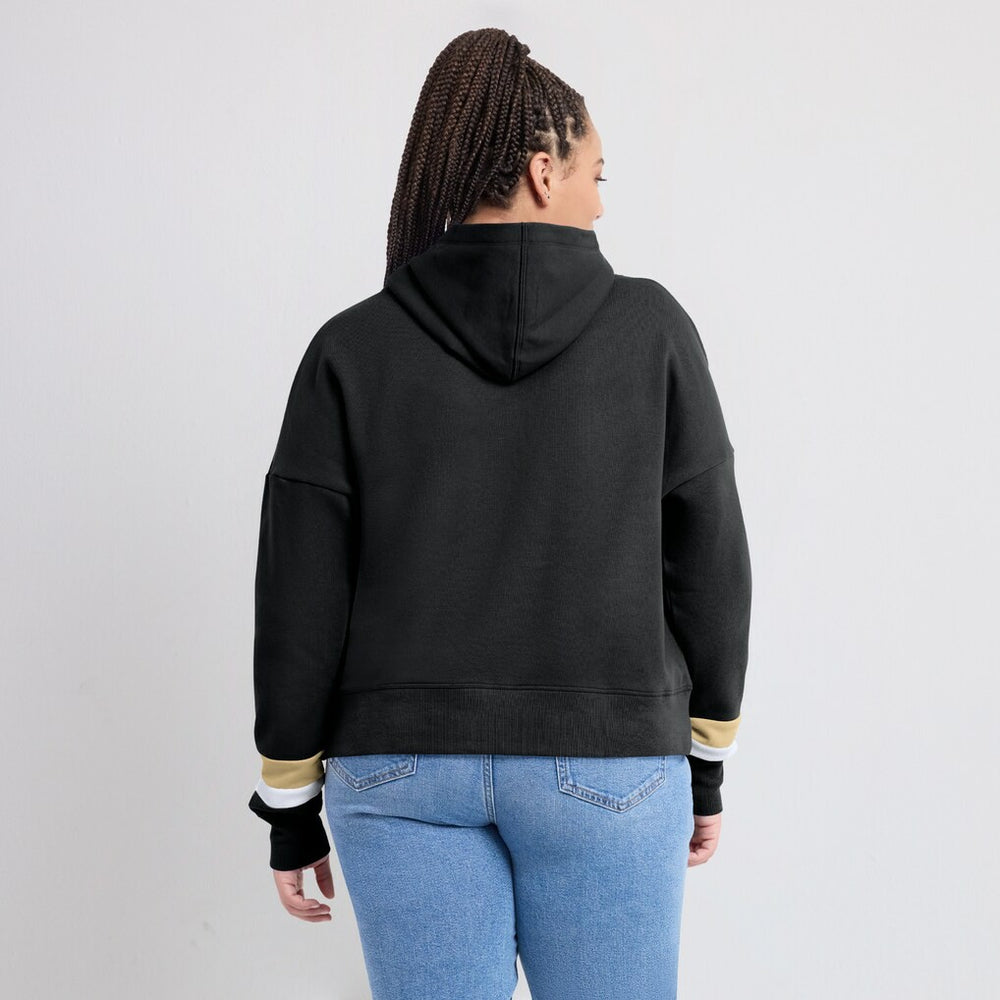 New Orleans Saints Women's Over Under Pullover Hoodie Black - Fanatics
