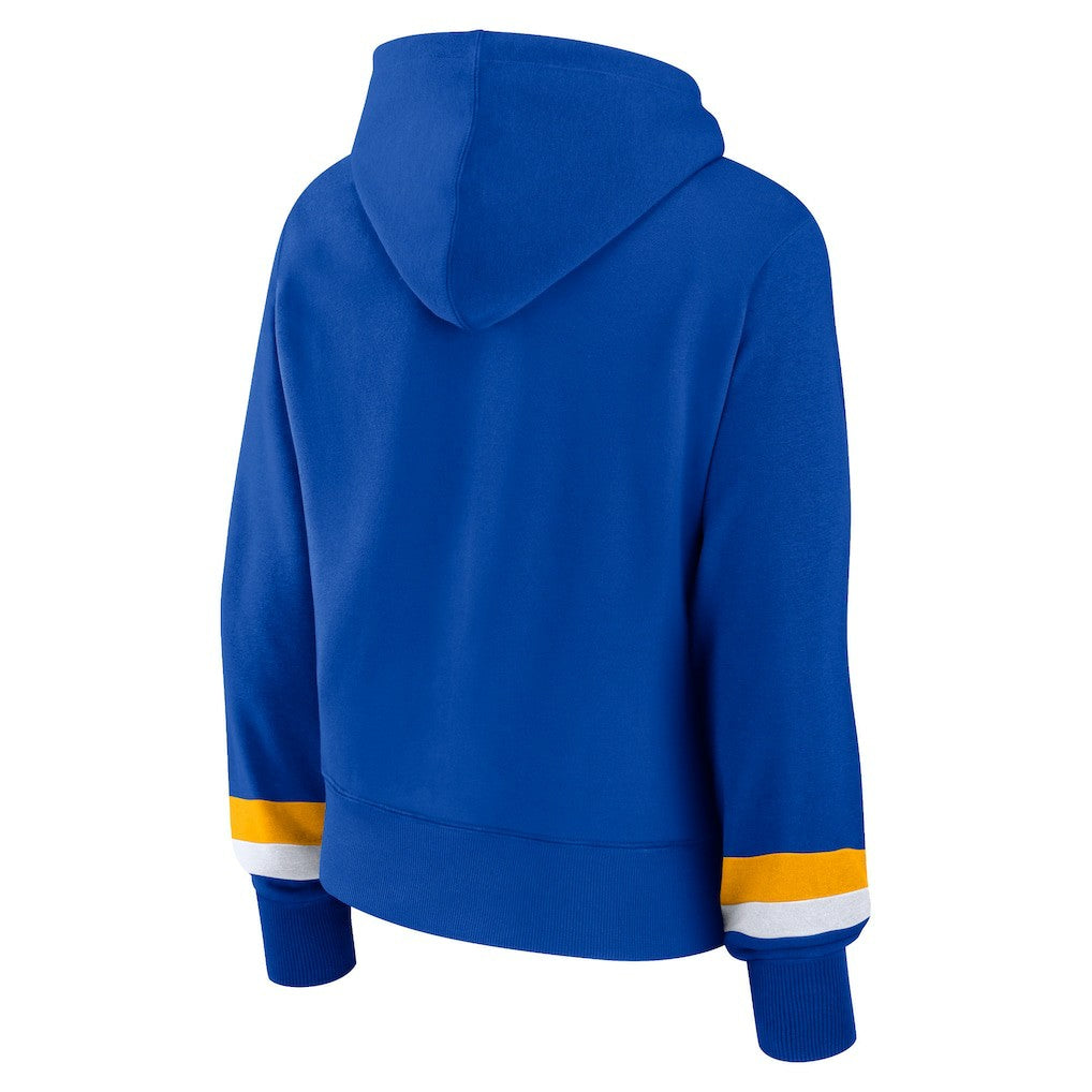 Los Angeles Rams Women's Over Under Pullover Hoodie Royal - Fanatics