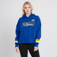 Los Angeles Rams Women's Over Under Pullover Hoodie Royal - Fanatics