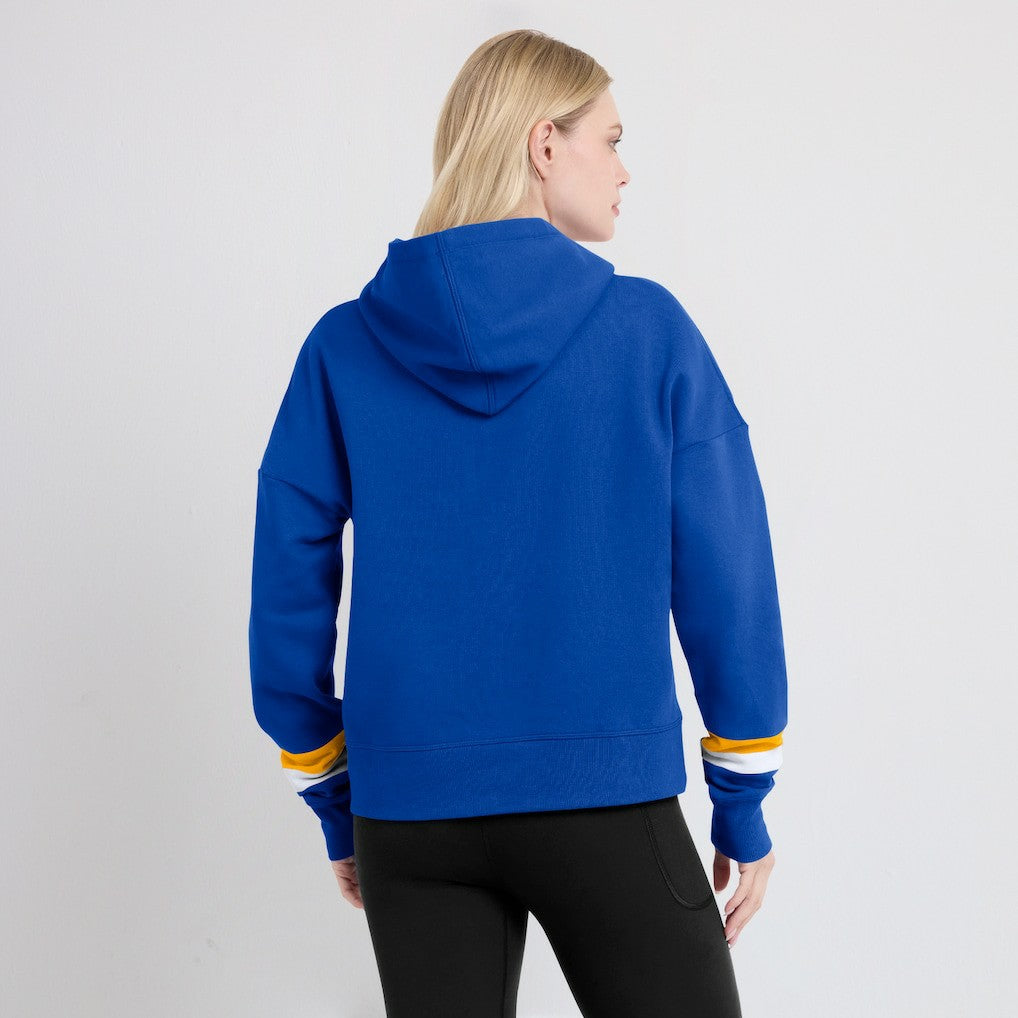 Los Angeles Rams Women's Over Under Pullover Hoodie Royal - Fanatics