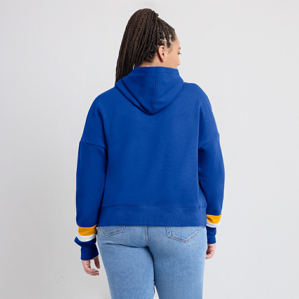 Los Angeles Rams Women's Over Under Pullover Hoodie Royal - Fanatics