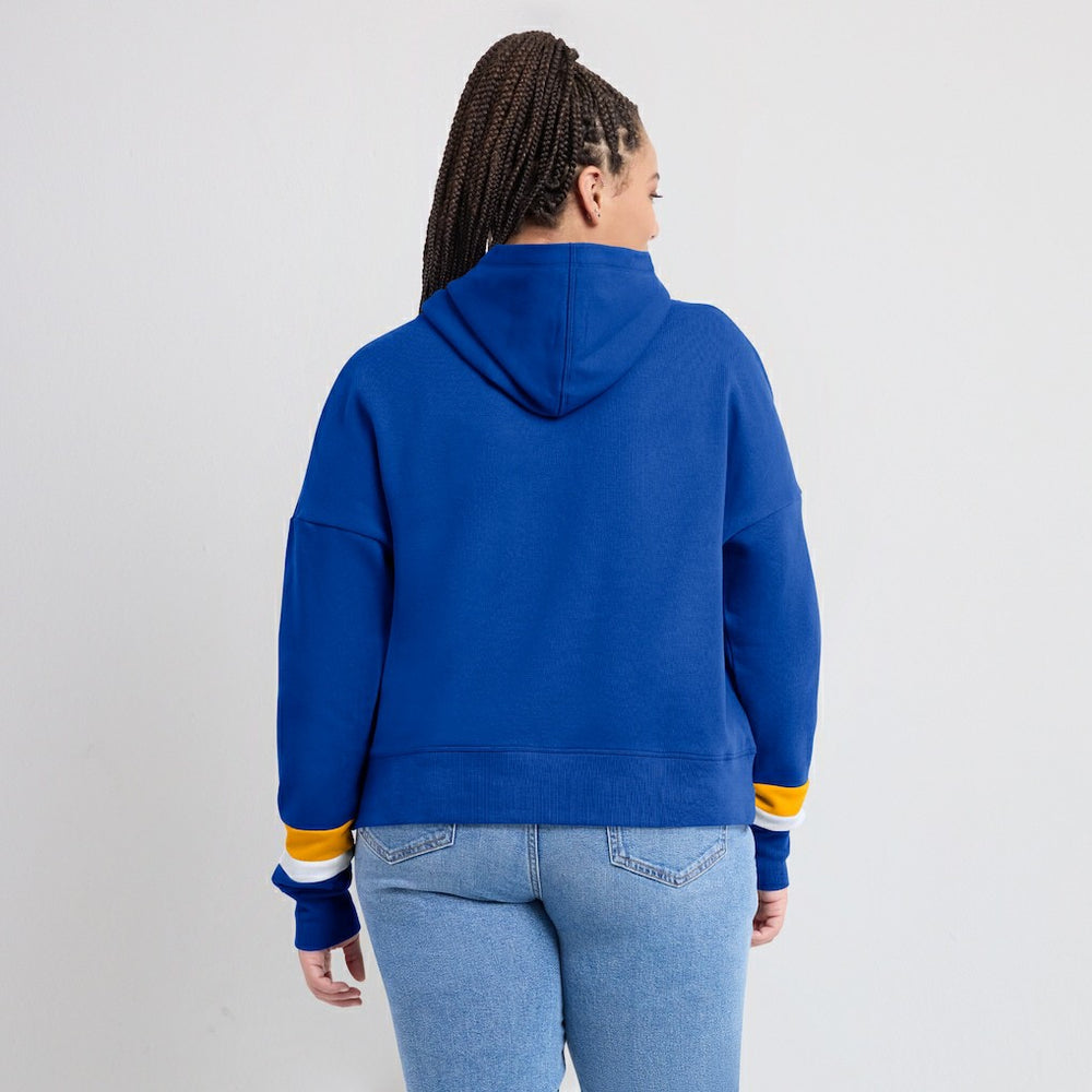 Los Angeles Rams Women's Over Under Pullover Hoodie Royal - Fanatics