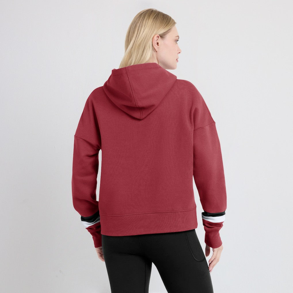 Arizona Cardinals Women's Over Under Pullover Hoodie Cardinal - Fanatics
