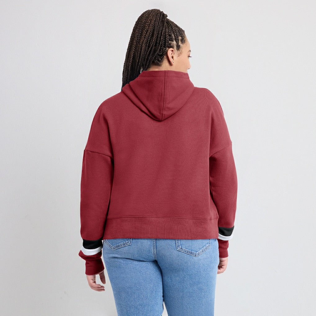 Arizona Cardinals Women's Over Under Pullover Hoodie Cardinal - Fanatics