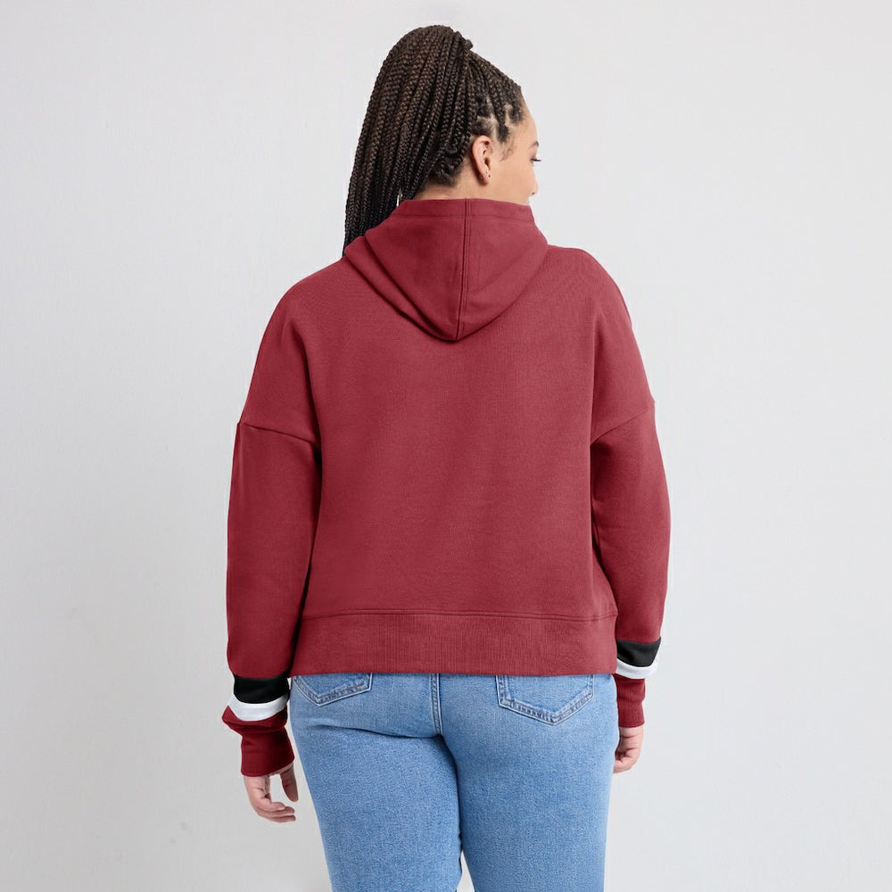 Arizona Cardinals Women's Over Under Pullover Hoodie Cardinal - Fanatics