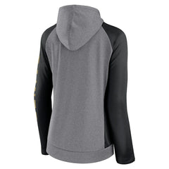New Orleans Saints Women's Blind Side Lightweight Full-Zip Hoodie Heather Gray/College Black - Fanatics