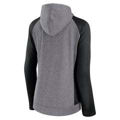 Carolina Panthers Women's Blind Side Lightweight Full-Zip Hoodie Heather Gray/College Black - Fanatics