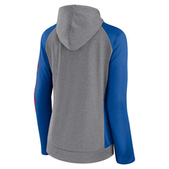 New York Giants Women's Blind Side Lightweight Full-Zip Hoodie Heather Gray/College Royal - Fanatics