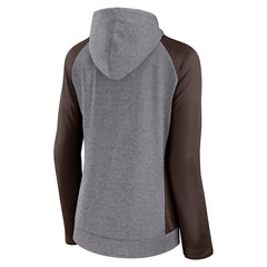 Cleveland Browns Women's Blind Side Lightweight Full-Zip Hoodie Heather Gray/College Brown - Fanatics