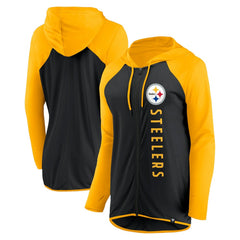 Pittsburgh Steelers Women's Forever Fan Full-Zip Hoodie Black/Gold - Fanatics